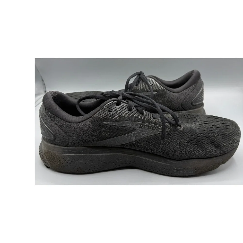 Brooks Ghost 16 Mens Running Shoes Triple Black Mesh DNA LOFT v3 Sneakers Sz 14